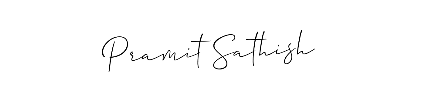 How to make Pramit Sathish signature? Allison_Script is a professional autograph style. Create handwritten signature for Pramit Sathish name. Pramit Sathish signature style 2 images and pictures png