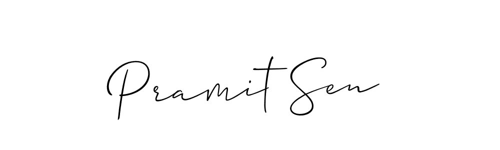 Design your own signature with our free online signature maker. With this signature software, you can create a handwritten (Allison_Script) signature for name Pramit Sen. Pramit Sen signature style 2 images and pictures png