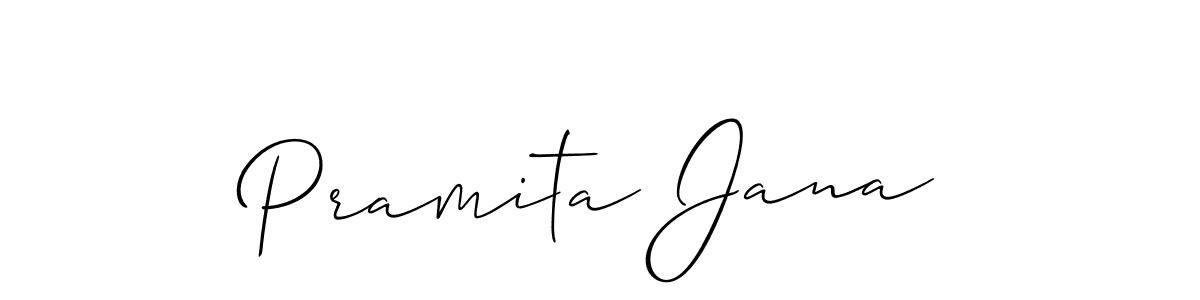 Create a beautiful signature design for name Pramita Jana. With this signature (Allison_Script) fonts, you can make a handwritten signature for free. Pramita Jana signature style 2 images and pictures png