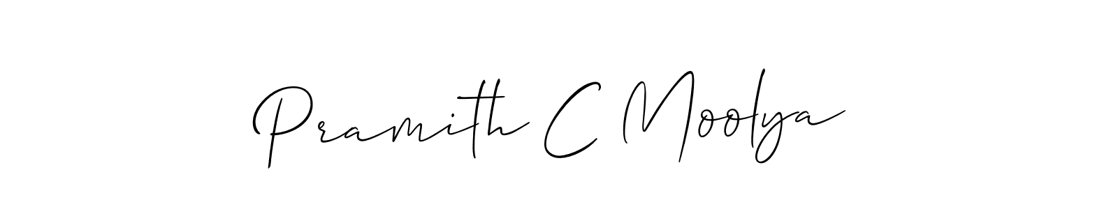 Similarly Allison_Script is the best handwritten signature design. Signature creator online .You can use it as an online autograph creator for name Pramith C Moolya. Pramith C Moolya signature style 2 images and pictures png