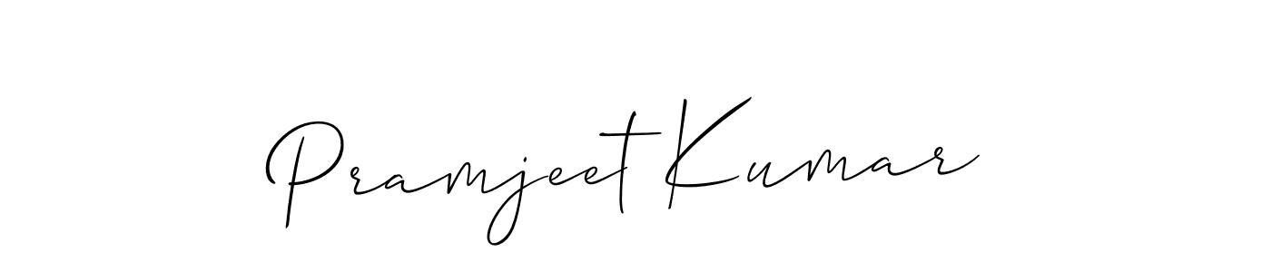 Make a beautiful signature design for name Pramjeet Kumar. With this signature (Allison_Script) style, you can create a handwritten signature for free. Pramjeet Kumar signature style 2 images and pictures png