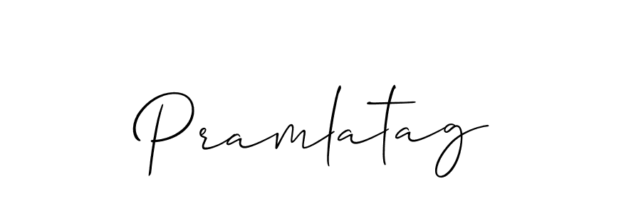 Use a signature maker to create a handwritten signature online. With this signature software, you can design (Allison_Script) your own signature for name Pramlatag. Pramlatag signature style 2 images and pictures png