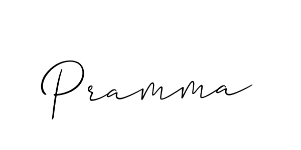 Use a signature maker to create a handwritten signature online. With this signature software, you can design (Allison_Script) your own signature for name Pramma. Pramma signature style 2 images and pictures png