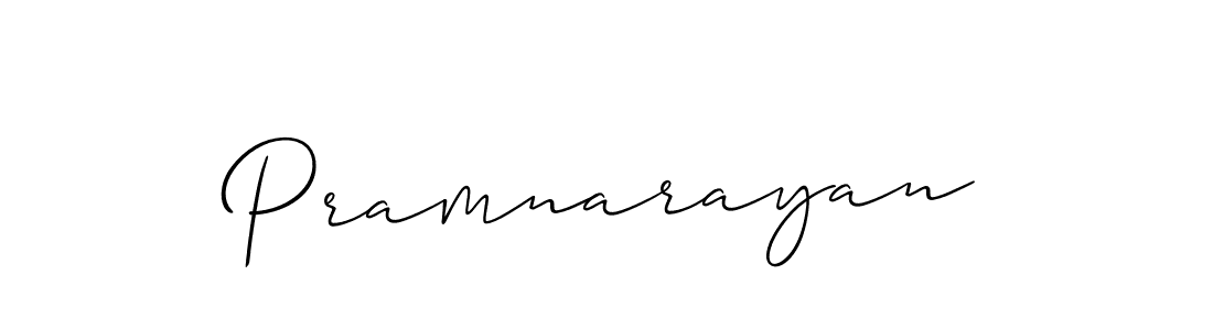 Allison_Script is a professional signature style that is perfect for those who want to add a touch of class to their signature. It is also a great choice for those who want to make their signature more unique. Get Pramnarayan name to fancy signature for free. Pramnarayan signature style 2 images and pictures png