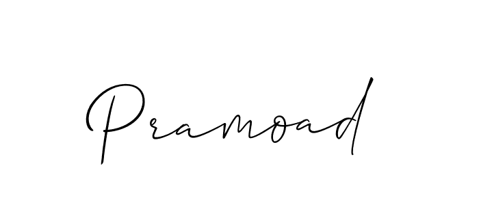 Design your own signature with our free online signature maker. With this signature software, you can create a handwritten (Allison_Script) signature for name Pramoad. Pramoad signature style 2 images and pictures png