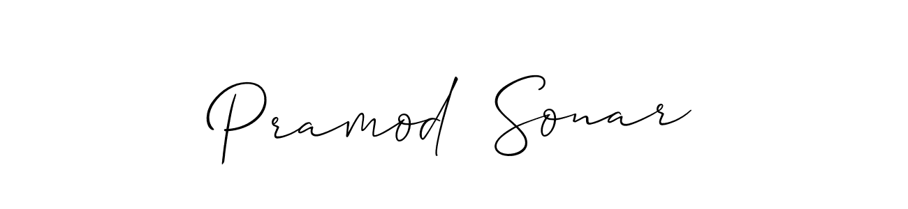 Also we have Pramod  Sonar name is the best signature style. Create professional handwritten signature collection using Allison_Script autograph style. Pramod  Sonar signature style 2 images and pictures png