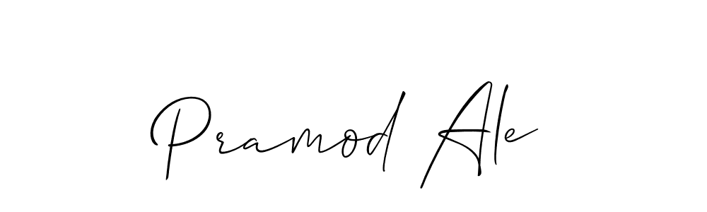 Design your own signature with our free online signature maker. With this signature software, you can create a handwritten (Allison_Script) signature for name Pramod Ale. Pramod Ale signature style 2 images and pictures png
