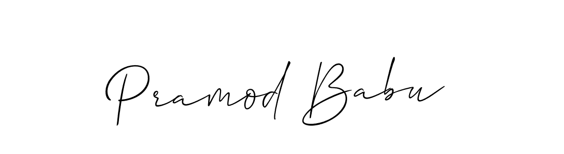 Design your own signature with our free online signature maker. With this signature software, you can create a handwritten (Allison_Script) signature for name Pramod Babu. Pramod Babu signature style 2 images and pictures png