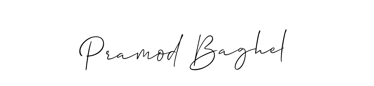 Also we have Pramod Baghel name is the best signature style. Create professional handwritten signature collection using Allison_Script autograph style. Pramod Baghel signature style 2 images and pictures png