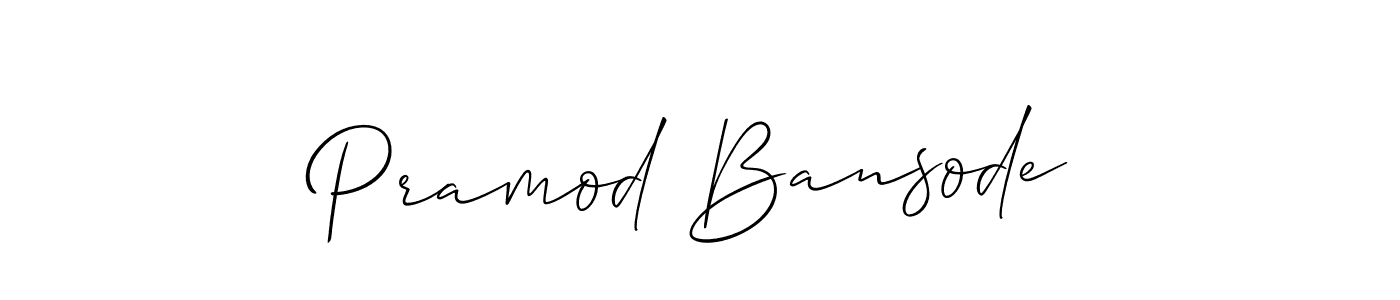 Make a beautiful signature design for name Pramod Bansode. With this signature (Allison_Script) style, you can create a handwritten signature for free. Pramod Bansode signature style 2 images and pictures png