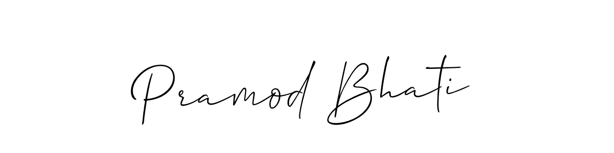 How to make Pramod Bhati signature? Allison_Script is a professional autograph style. Create handwritten signature for Pramod Bhati name. Pramod Bhati signature style 2 images and pictures png