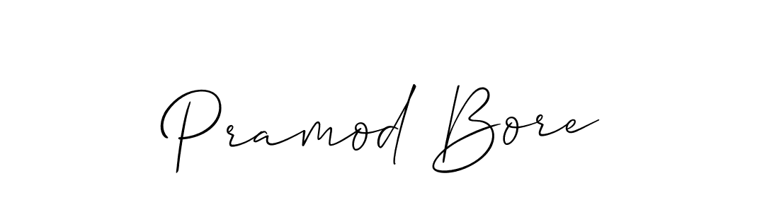 Similarly Allison_Script is the best handwritten signature design. Signature creator online .You can use it as an online autograph creator for name Pramod Bore. Pramod Bore signature style 2 images and pictures png