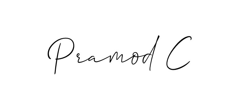 The best way (Allison_Script) to make a short signature is to pick only two or three words in your name. The name Pramod C include a total of six letters. For converting this name. Pramod C signature style 2 images and pictures png