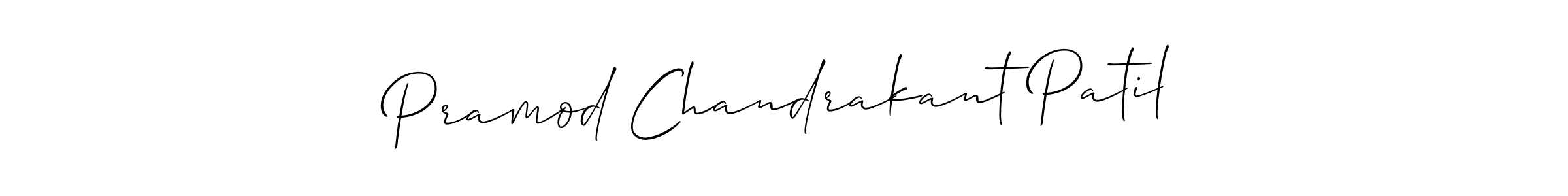 Use a signature maker to create a handwritten signature online. With this signature software, you can design (Allison_Script) your own signature for name Pramod Chandrakant Patil. Pramod Chandrakant Patil signature style 2 images and pictures png