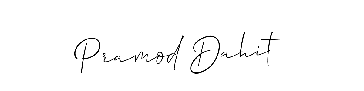 Make a beautiful signature design for name Pramod Dahit. With this signature (Allison_Script) style, you can create a handwritten signature for free. Pramod Dahit signature style 2 images and pictures png