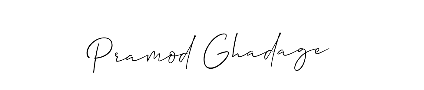 Create a beautiful signature design for name Pramod Ghadage. With this signature (Allison_Script) fonts, you can make a handwritten signature for free. Pramod Ghadage signature style 2 images and pictures png