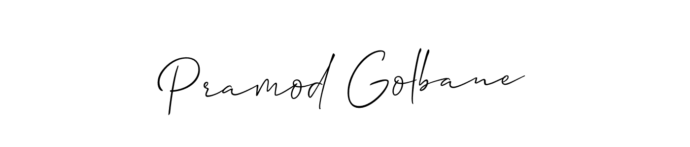 Create a beautiful signature design for name Pramod Golbane. With this signature (Allison_Script) fonts, you can make a handwritten signature for free. Pramod Golbane signature style 2 images and pictures png