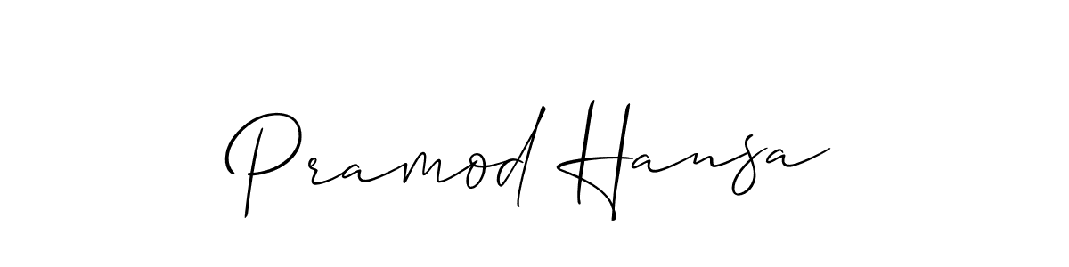 Design your own signature with our free online signature maker. With this signature software, you can create a handwritten (Allison_Script) signature for name Pramod Hansa. Pramod Hansa signature style 2 images and pictures png