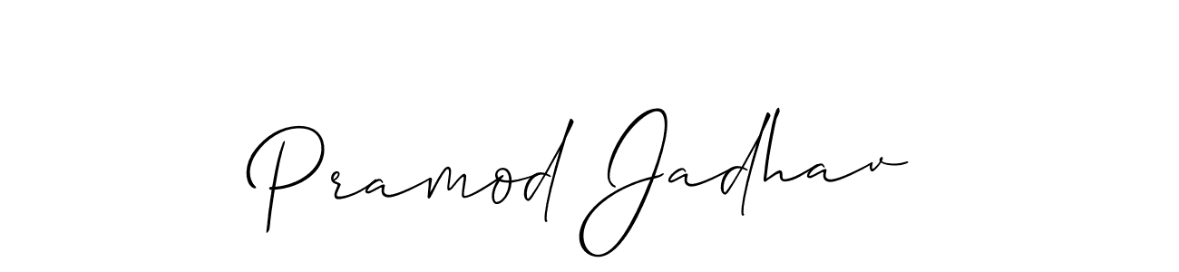 Design your own signature with our free online signature maker. With this signature software, you can create a handwritten (Allison_Script) signature for name Pramod Jadhav. Pramod Jadhav signature style 2 images and pictures png