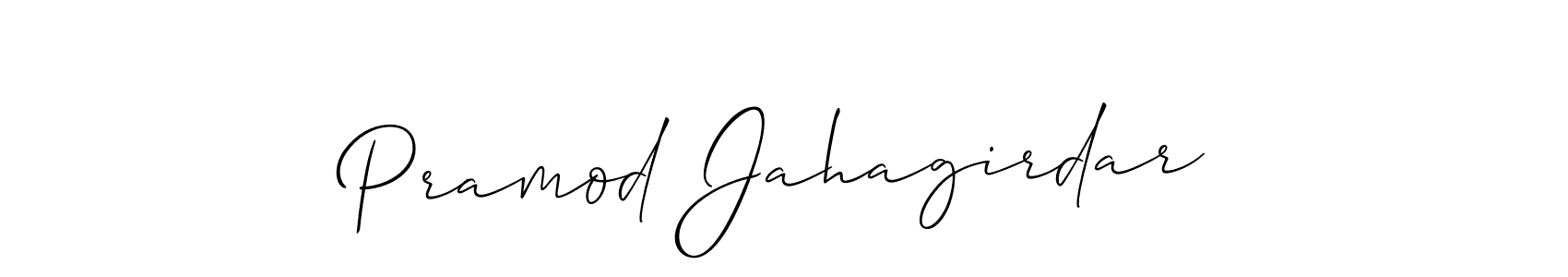 Make a beautiful signature design for name Pramod Jahagirdar. With this signature (Allison_Script) style, you can create a handwritten signature for free. Pramod Jahagirdar signature style 2 images and pictures png