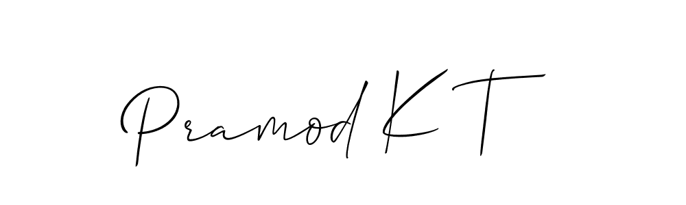 Make a beautiful signature design for name Pramod K T. With this signature (Allison_Script) style, you can create a handwritten signature for free. Pramod K T signature style 2 images and pictures png