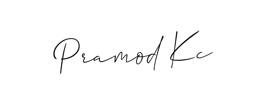 Make a beautiful signature design for name Pramod Kc. With this signature (Allison_Script) style, you can create a handwritten signature for free. Pramod Kc signature style 2 images and pictures png