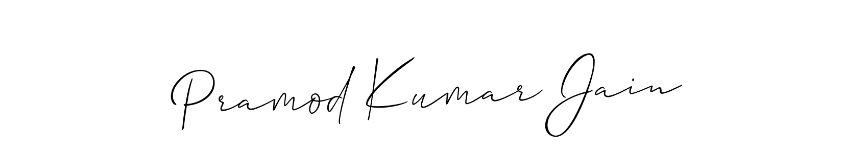 It looks lik you need a new signature style for name Pramod Kumar Jain. Design unique handwritten (Allison_Script) signature with our free signature maker in just a few clicks. Pramod Kumar Jain signature style 2 images and pictures png