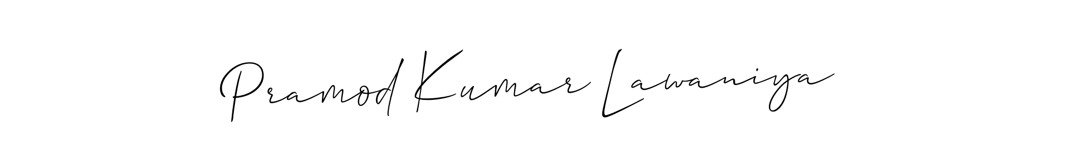 It looks lik you need a new signature style for name Pramod Kumar Lawaniya. Design unique handwritten (Allison_Script) signature with our free signature maker in just a few clicks. Pramod Kumar Lawaniya signature style 2 images and pictures png