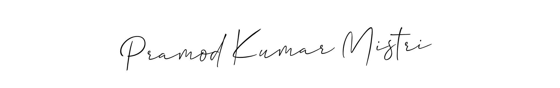 How to make Pramod Kumar Mistri name signature. Use Allison_Script style for creating short signs online. This is the latest handwritten sign. Pramod Kumar Mistri signature style 2 images and pictures png