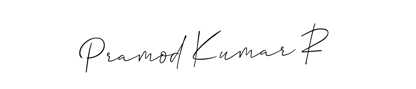 How to make Pramod Kumar R name signature. Use Allison_Script style for creating short signs online. This is the latest handwritten sign. Pramod Kumar R signature style 2 images and pictures png