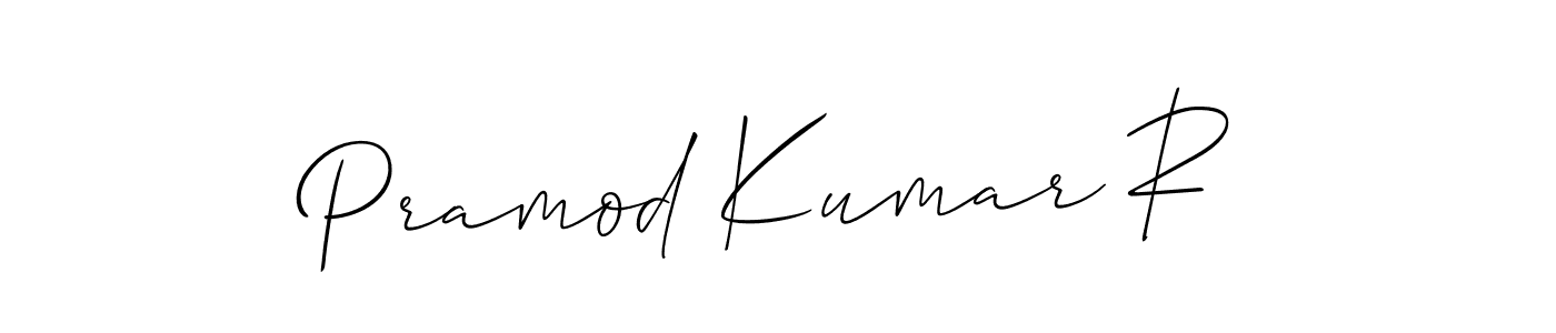 Create a beautiful signature design for name Pramod Kumar R. With this signature (Allison_Script) fonts, you can make a handwritten signature for free. Pramod Kumar R signature style 2 images and pictures png