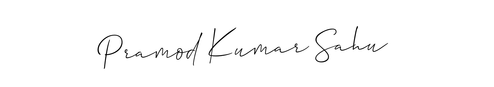 The best way (Allison_Script) to make a short signature is to pick only two or three words in your name. The name Pramod Kumar Sahu include a total of six letters. For converting this name. Pramod Kumar Sahu signature style 2 images and pictures png
