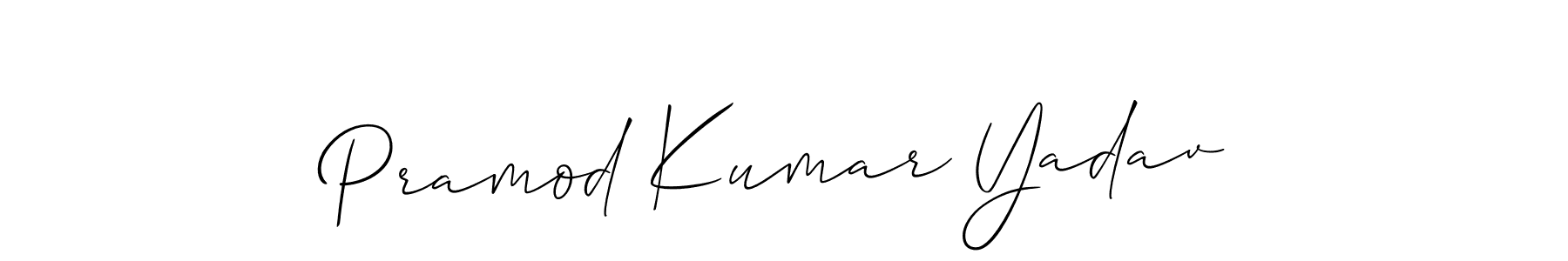 How to make Pramod Kumar Yadav signature? Allison_Script is a professional autograph style. Create handwritten signature for Pramod Kumar Yadav name. Pramod Kumar Yadav signature style 2 images and pictures png
