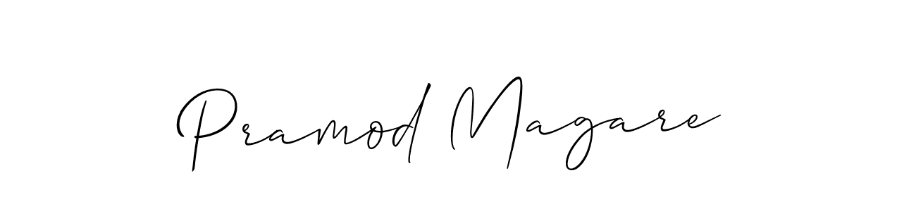 Similarly Allison_Script is the best handwritten signature design. Signature creator online .You can use it as an online autograph creator for name Pramod Magare. Pramod Magare signature style 2 images and pictures png