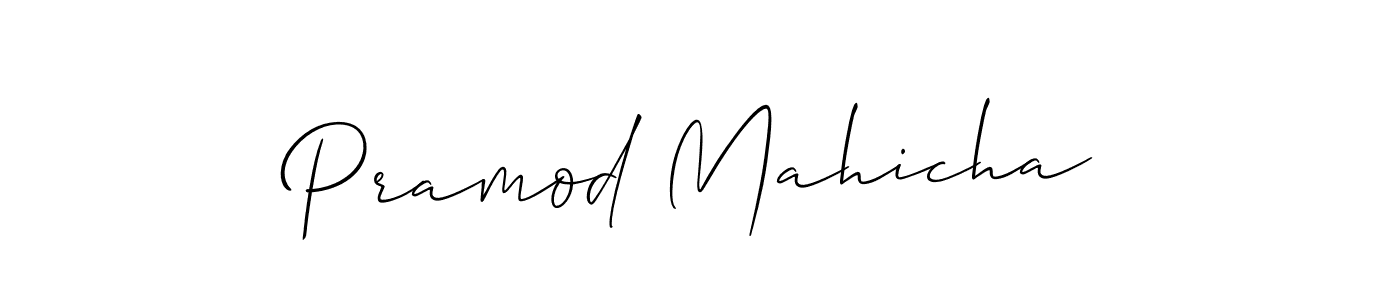 Also You can easily find your signature by using the search form. We will create Pramod Mahicha name handwritten signature images for you free of cost using Allison_Script sign style. Pramod Mahicha signature style 2 images and pictures png