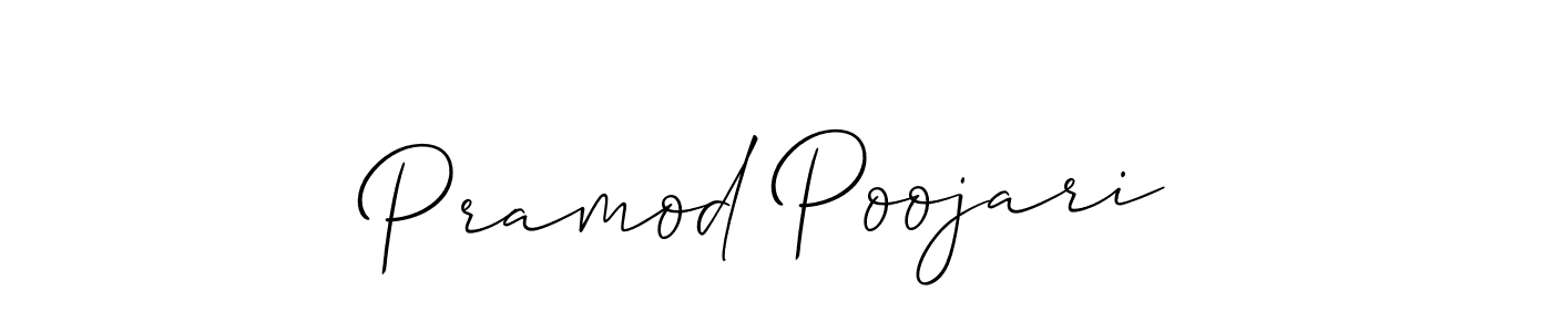 How to make Pramod Poojari signature? Allison_Script is a professional autograph style. Create handwritten signature for Pramod Poojari name. Pramod Poojari signature style 2 images and pictures png