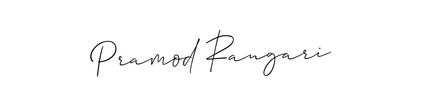 How to make Pramod Rangari signature? Allison_Script is a professional autograph style. Create handwritten signature for Pramod Rangari name. Pramod Rangari signature style 2 images and pictures png