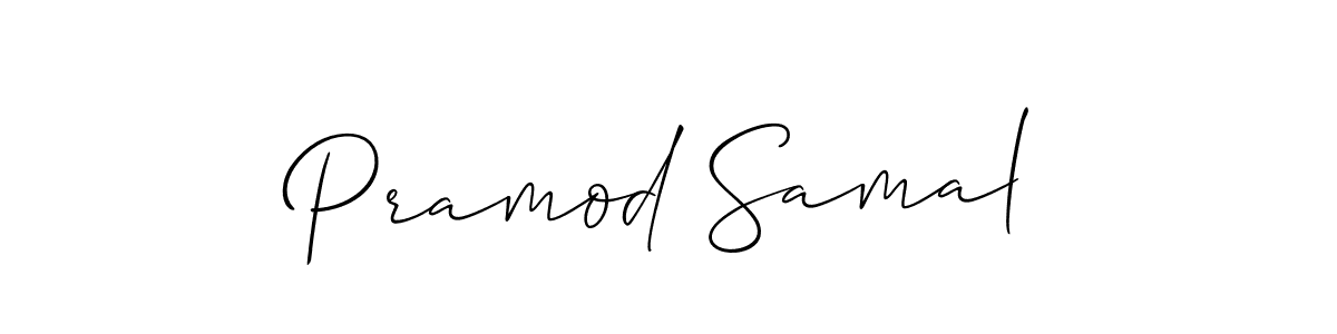 Create a beautiful signature design for name Pramod Samal. With this signature (Allison_Script) fonts, you can make a handwritten signature for free. Pramod Samal signature style 2 images and pictures png