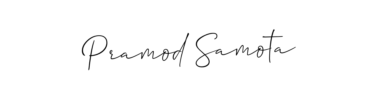 Also You can easily find your signature by using the search form. We will create Pramod Samota name handwritten signature images for you free of cost using Allison_Script sign style. Pramod Samota signature style 2 images and pictures png