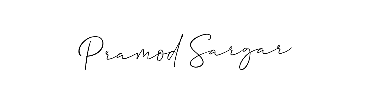 Use a signature maker to create a handwritten signature online. With this signature software, you can design (Allison_Script) your own signature for name Pramod Sargar. Pramod Sargar signature style 2 images and pictures png