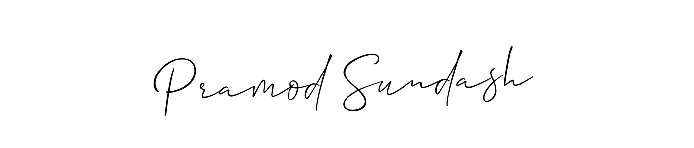 Create a beautiful signature design for name Pramod Sundash. With this signature (Allison_Script) fonts, you can make a handwritten signature for free. Pramod Sundash signature style 2 images and pictures png