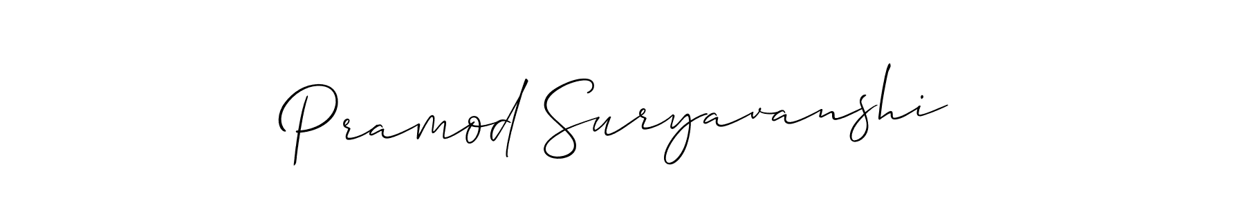 Design your own signature with our free online signature maker. With this signature software, you can create a handwritten (Allison_Script) signature for name Pramod Suryavanshi. Pramod Suryavanshi signature style 2 images and pictures png