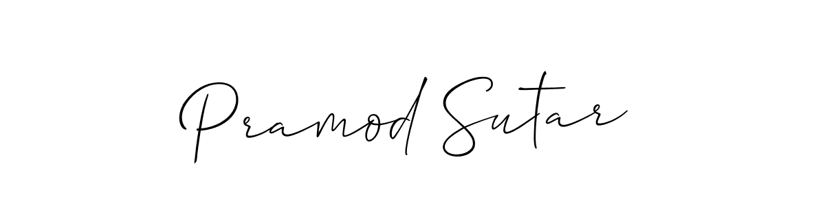 Also You can easily find your signature by using the search form. We will create Pramod Sutar name handwritten signature images for you free of cost using Allison_Script sign style. Pramod Sutar signature style 2 images and pictures png