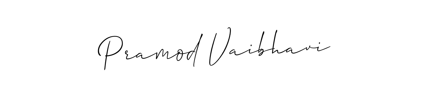 Design your own signature with our free online signature maker. With this signature software, you can create a handwritten (Allison_Script) signature for name Pramod Vaibhavi. Pramod Vaibhavi signature style 2 images and pictures png