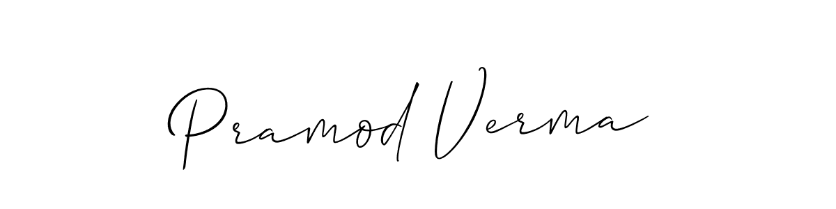 Create a beautiful signature design for name Pramod Verma. With this signature (Allison_Script) fonts, you can make a handwritten signature for free. Pramod Verma signature style 2 images and pictures png