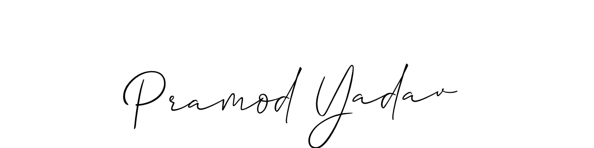 if you are searching for the best signature style for your name Pramod Yadav. so please give up your signature search. here we have designed multiple signature styles  using Allison_Script. Pramod Yadav signature style 2 images and pictures png