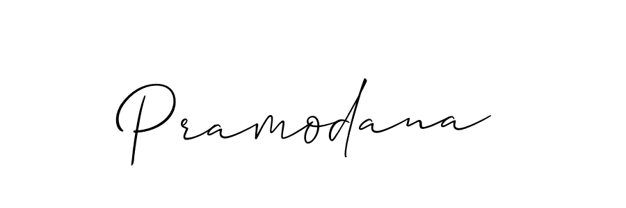 Make a beautiful signature design for name Pramodana. With this signature (Allison_Script) style, you can create a handwritten signature for free. Pramodana signature style 2 images and pictures png