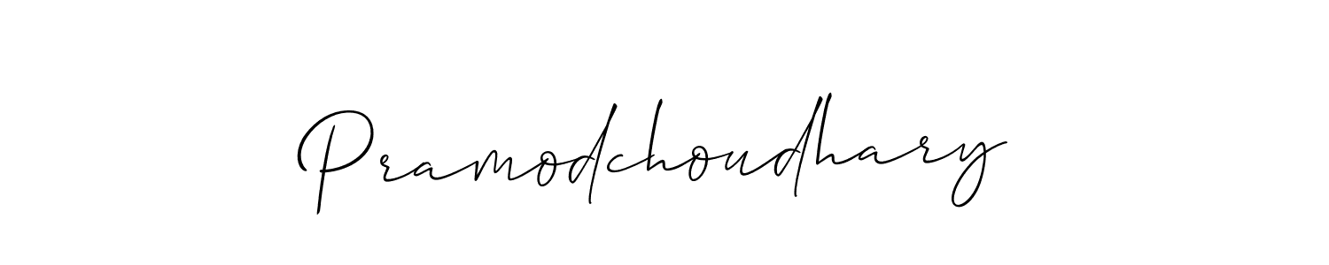 Make a beautiful signature design for name Pramodchoudhary. With this signature (Allison_Script) style, you can create a handwritten signature for free. Pramodchoudhary signature style 2 images and pictures png