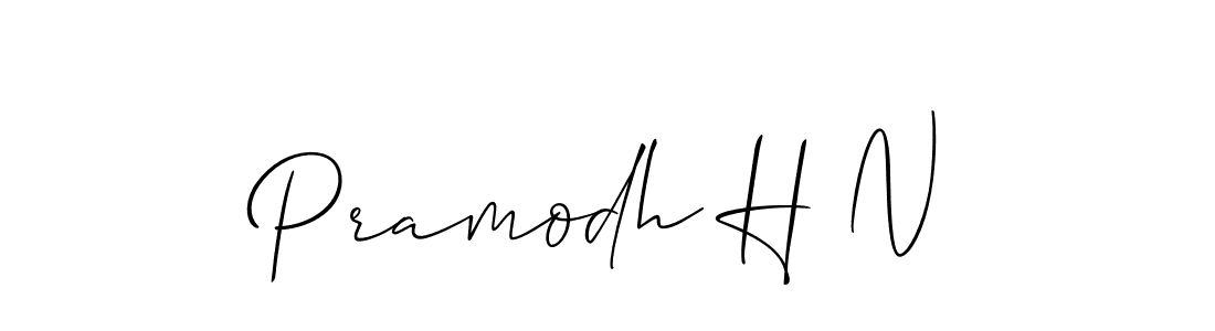 Make a beautiful signature design for name Pramodh H N. With this signature (Allison_Script) style, you can create a handwritten signature for free. Pramodh H N signature style 2 images and pictures png