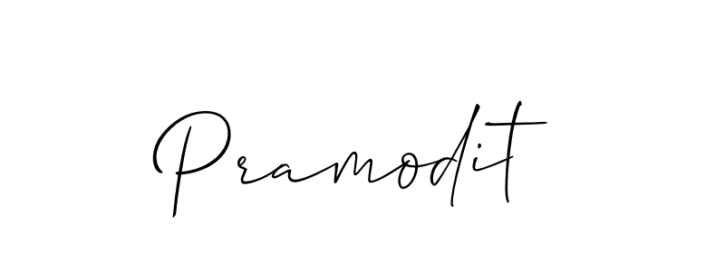 Make a beautiful signature design for name Pramodit. With this signature (Allison_Script) style, you can create a handwritten signature for free. Pramodit signature style 2 images and pictures png